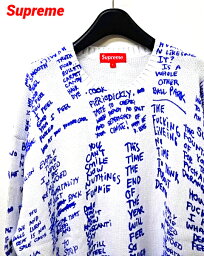 シュプリーム L【Supreme Gonz Poems Sweater White シュプリーム セーター ゴンズ ポエム Supreme ニット ホワイト 2023ss】