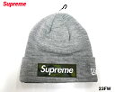 ySupreme New Era Box Logo Beanie Heather Grey Vv[ j[G {bNXS r[j[ jbgLbv jbgX wU[ O[ 2023FW 2023AWz