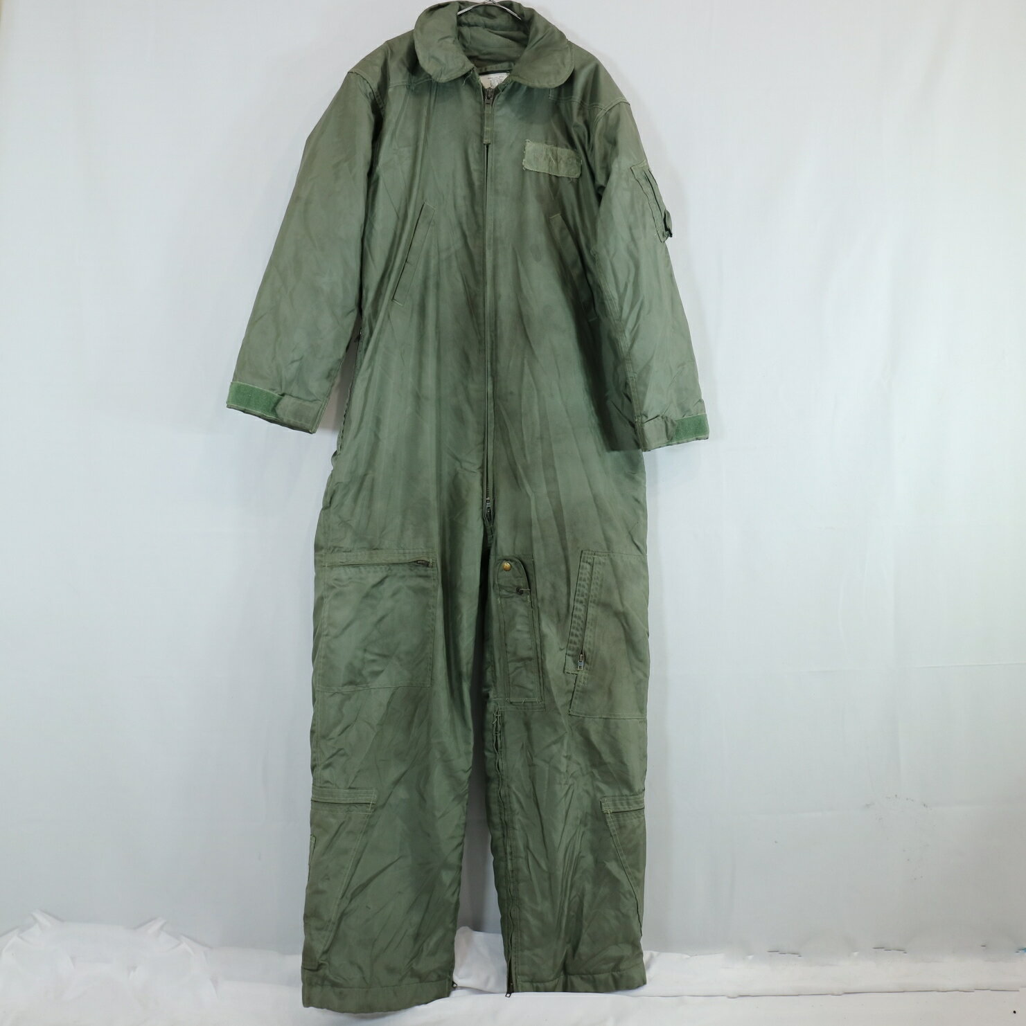 80s 米軍実物 US.AIR FORCE CWU-64/P セージグリーン ミリタリー アメリカ軍 空軍 戦闘服 メンズ 46L 中古 古着 5/ m8078