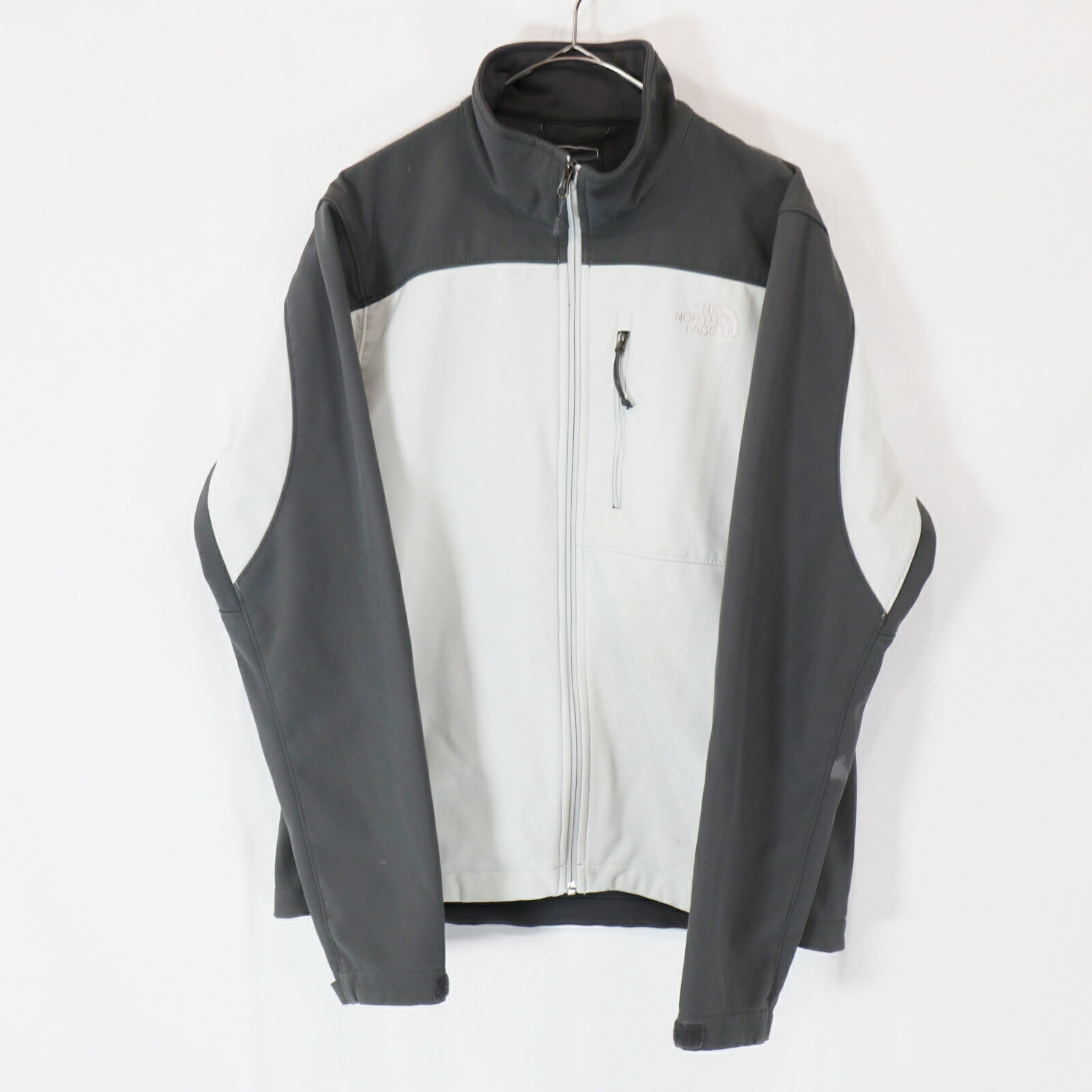 THE NORTH FACE ノースフェイス ソフトシェルジャケット アウトドア キャンプ アウター 登山 白×グレー ( レディース S ) 中古 古着 5/ m8137