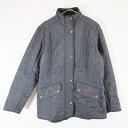 バブアー キルティングジャケット レディース SALE/// Barbour バブアー CAVALRY POLARQUILT キルティングジャケット 防寒 ユーロ ヨーロッパ古着 ブラック (レディース 16) N6089