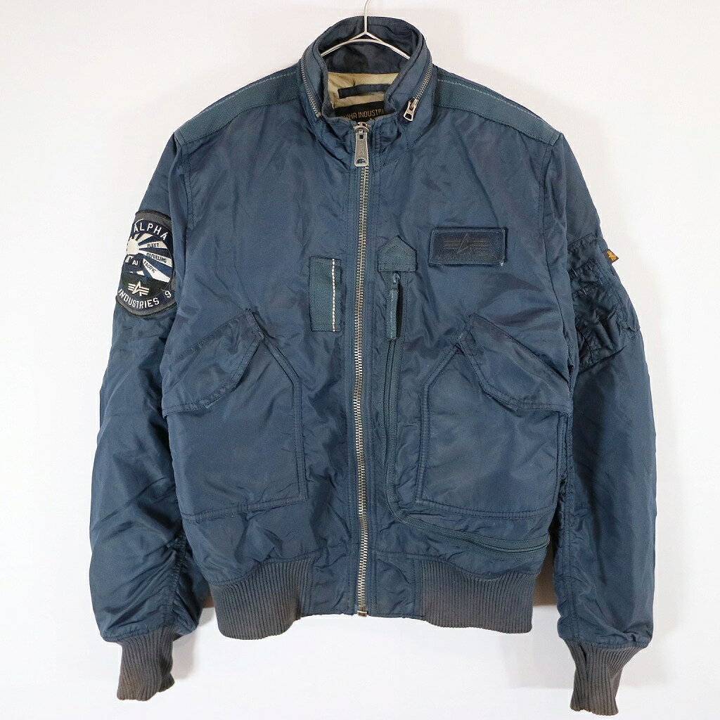 ALPHA INDUSTRIES アルファ インダストリーズ 中綿 フライトジャケット 防寒 アメリカ軍 ミリタリー ネイビー (メンズ M) N5965