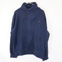 SALE/ Polo Ralph Lauren ポロラルフローレン ワンポイント ショールカラー スウェット エルボーパッチ ネイビー (メンズ L) N6836