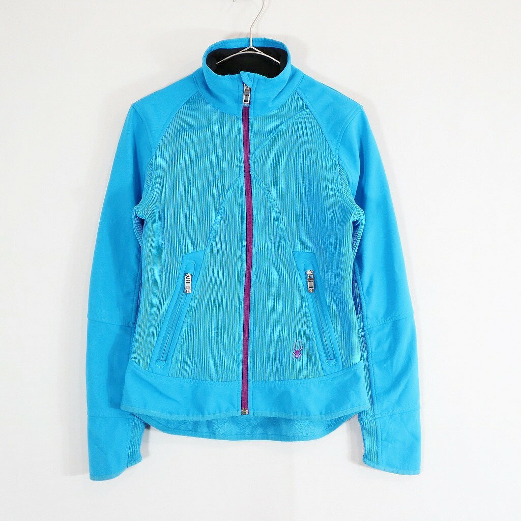 SALE/ SPYDER スパイダー ソフトシェルジャケット 防寒 防風 刺繍 ブルー (メンズ XS) 中古 古着 N8881のサムネイル