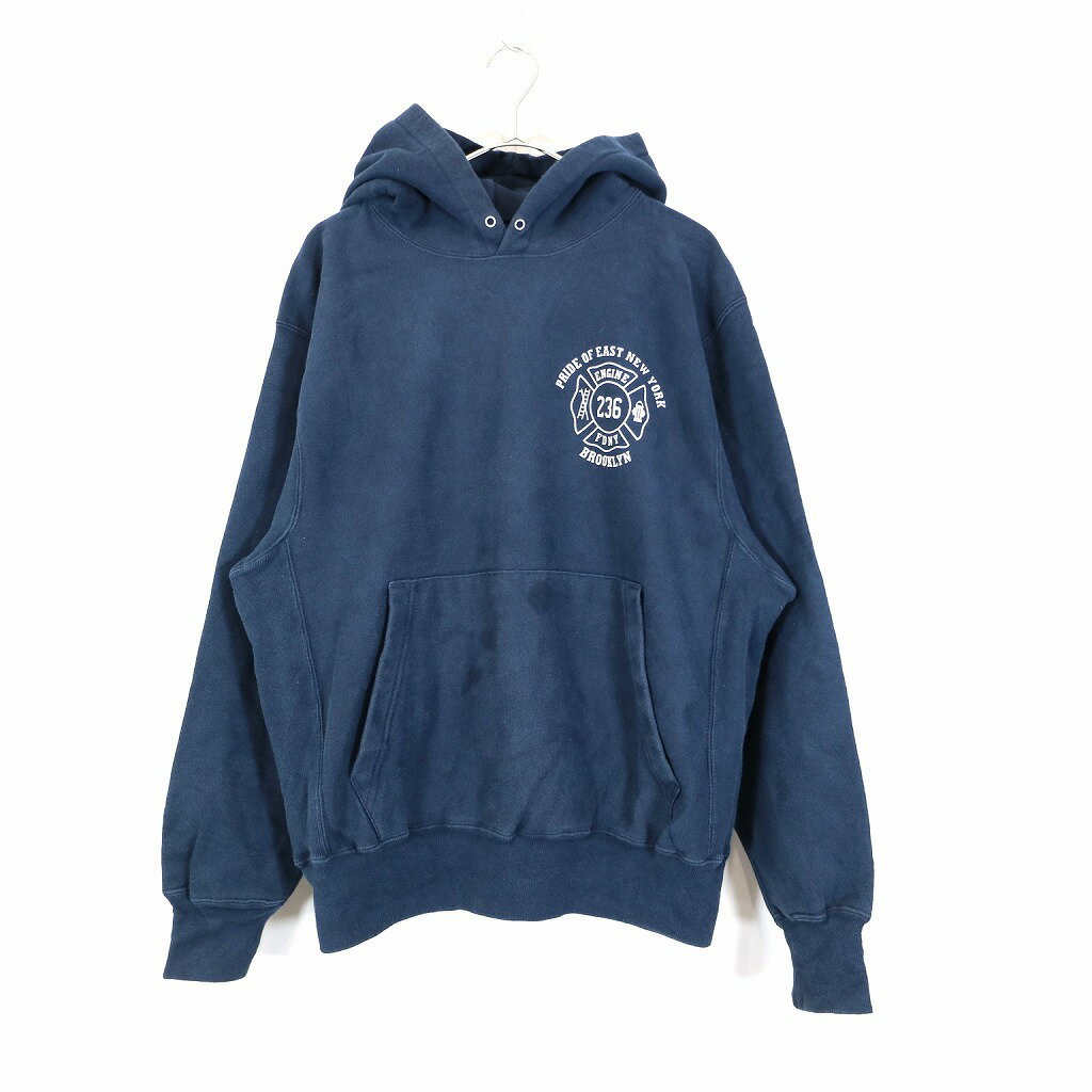 SALE/ Champion チャンピオン リバースウィーブ イースト・ニューヨーク パーカー カレッジ ネイビー (メンズ -- Mサイズ相当) O0032のサムネイル