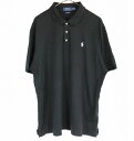 【ポイント 5倍 27日まで！】Polo Ralph Lauren ポロラルフローレン ワンポイント 刺?ロゴ ポロシャツ 半袖 Tシャツ ブラック (メンズ XL) 中古 古着 O1383