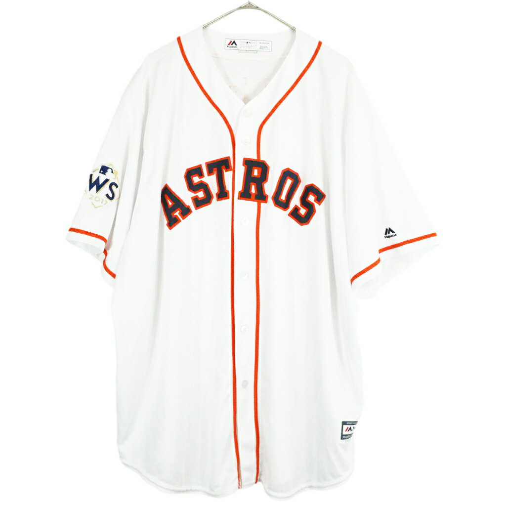 Majestic マジェスティック MLB ヒューストン・アストロズ ゲームシャツ 大きいサイズ プロチーム (メンズ 3XL) 中古 古着 O2226