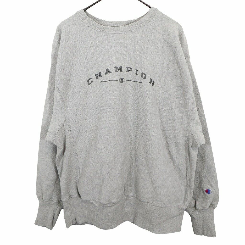 Champion チャンピオン リバースウィーブ ロゴスウェット シンプル グレー (メンズ L) 中古 古着 O3302