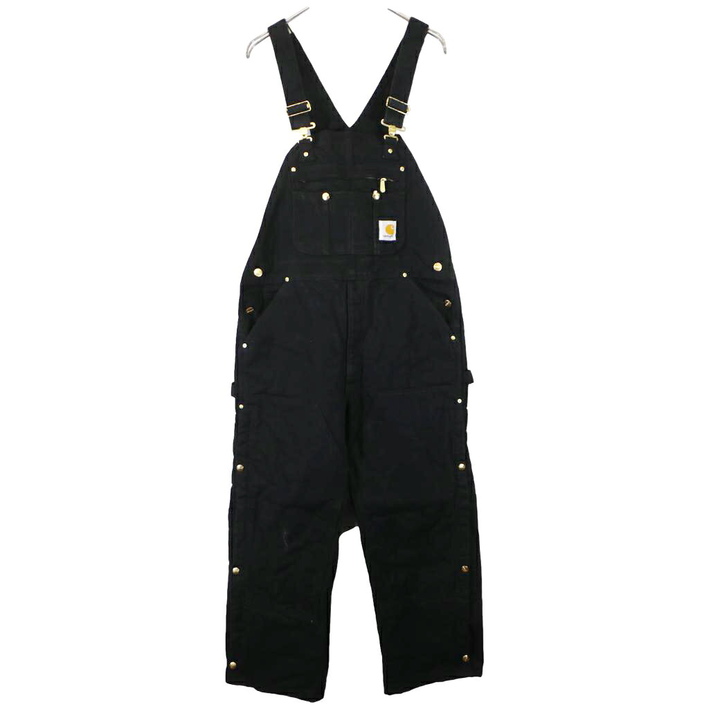 Carhartt カーハート ダック ビブオーバーオール ワーク ブラック (メンズ W36 L28) 中古 古着 O2556
