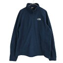 THE NORTH FACE ノースフェイス ワンポイントロゴ スウェット アウトドア キャンプ ハーフジップ ネイビー (メンズ L) 中古 古着 O3432
