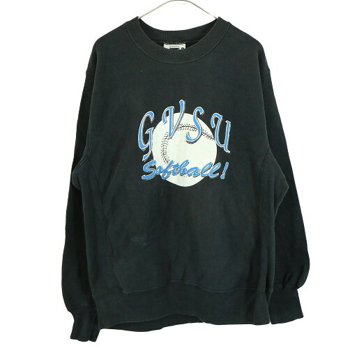 90年代 USA製 Lee リー カレッジプリント スウェット GVSU グランドバレー州立大学 ソフトボール ブラック (メンズ L) 中古 古着 O3657 90年代 USA製 Lee リー カレッジプリント スウェット GVSU グランドバレー州立大学 ソフトボール ブラック (メンズ L) 中古 古着 O3657