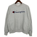 【ポイント 5倍 27日まで！】Champion チャンピオン リバースウィーブ ワンポイントロゴ スウェット グレー (メンズ L) 中古 古着 O3910