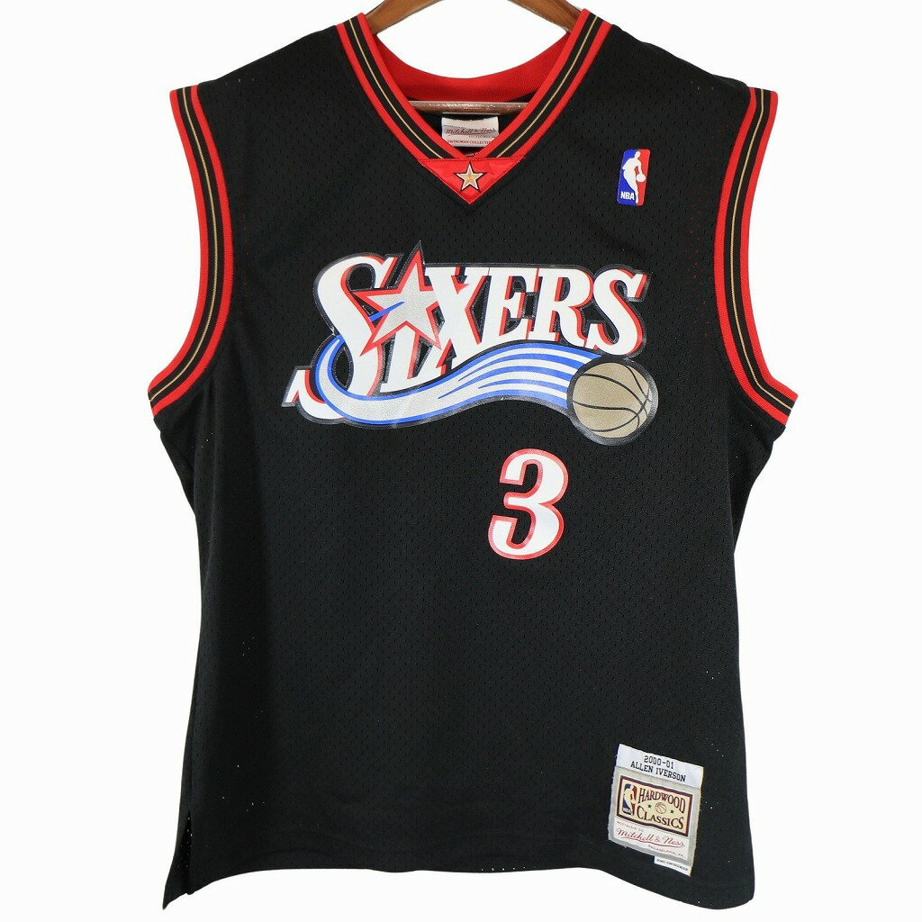 Mitchel & Ness NBA フィラデルフィアセブンティシクサーズ ゲームタンク スポーツ プロチーム ブラック (メンズ L) 中古 古着 O4261