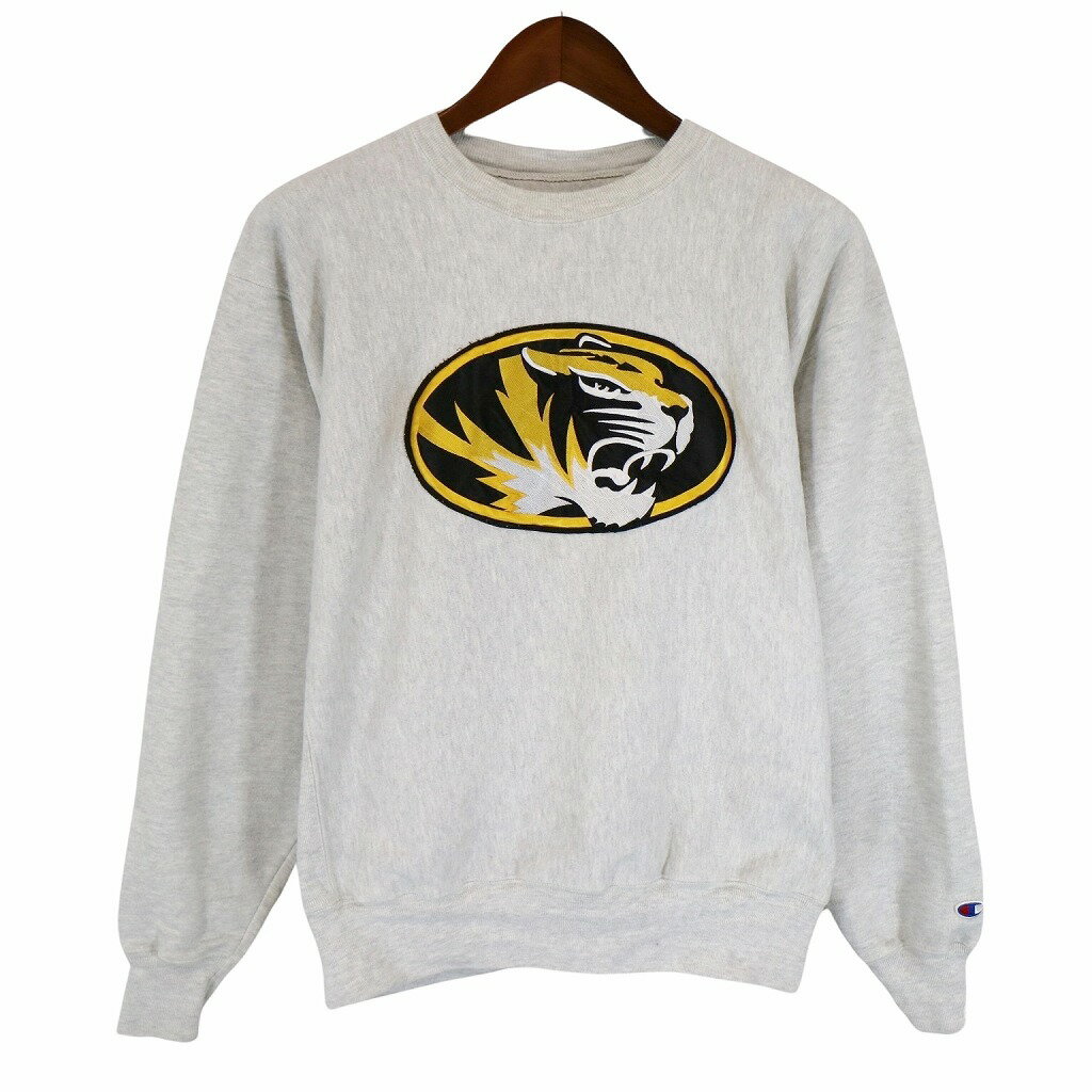 2000年代 Champion チャンピオン プレミアムリバースウィーブ スウェット ミズーリ・タイガース グレー (メンズ L) 中古 古着 O4427