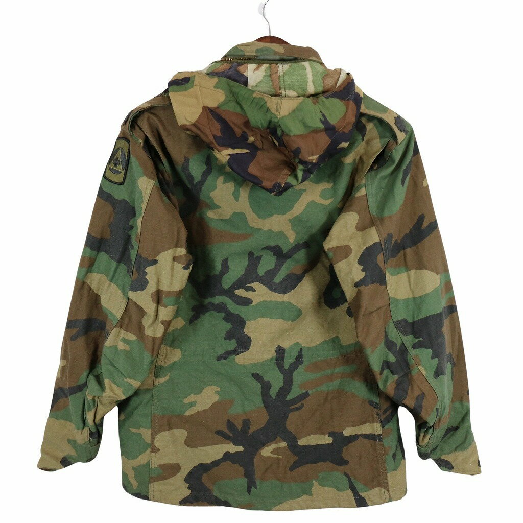 80年代 米軍実物 U.S.ARMY M-65 フィールドジャケット 3rd ミリタリー ウッドランドカモ (メンズ S-S) O4809 中古 古着