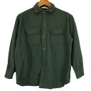 60年代 YARKE SPORTSWEAR ウール 長袖シャツ ヴィンテージ グリーン (メンズ L) 中古 古着 O4962(4)