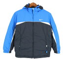 SALE///// NIKE ナイキ リバーシブル 中綿 ナイロンジャケット アウトドア キャンプ アウター 防寒 スウォッシュ ブルー (ユース XL) 中古 古着 O5317