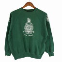 90年代 イングランド製 ROYAL MARINES グラフィックプリント スウェット ミリタリー カジュアル グリーン (メンズ L) 中古 古着 O6499