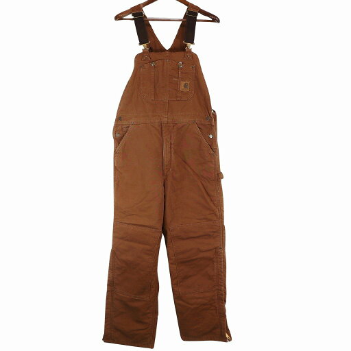 Carhartt カーハート オーバーオール ワーク ダブルニー ダック地 ブラウン (メンズ 36×32) O6700 中古 古着 Carhartt カーハート オーバーオール ワーク ダブルニー ダック地 ブラウン (メンズ 36×32) O6700 中古 古着