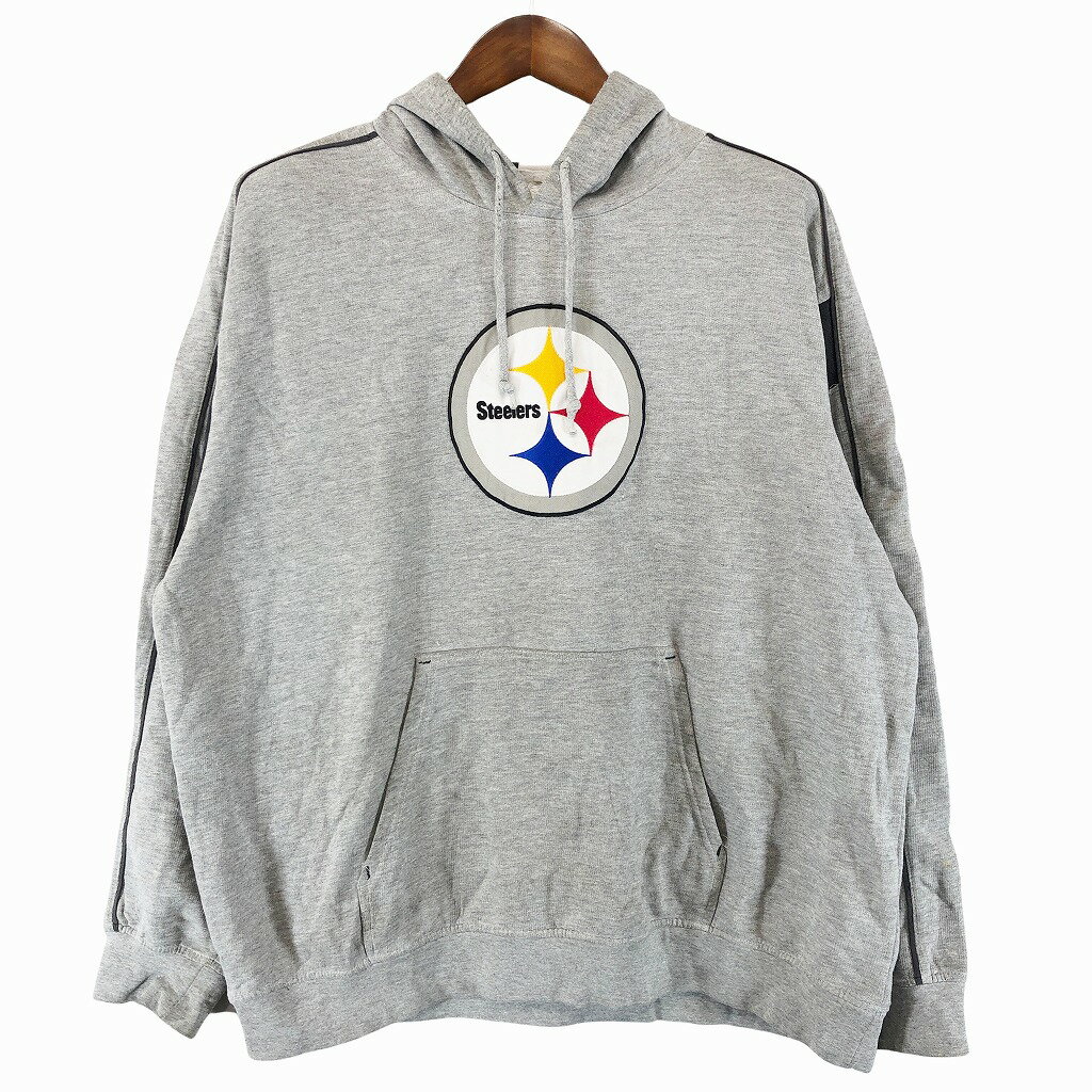 NFL ピッツバーグ・スティーラーズ パーカー プロチーム アメフト グレー (メンズ L相当) 中古 古着 O7523