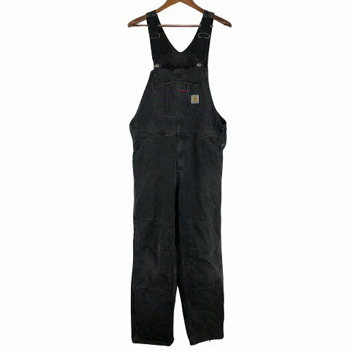 Carhartt カーハート デニムビブオーバーオール ワーク ダブルニー ブラック (メンズ 31×32) 中古 古着 O7719 Carhartt カーハート デニムビブオーバーオール ワーク ダブルニー ブラック (メンズ 31×32) 中古 古着 O7719
