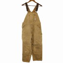 Carhartt カーハート ビブオーバーオール ワーク ダブルニー ダック地 ブラウン (メンズ 38×30) 中古 古着 O7720