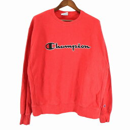 Champion チャンピオン ロゴ リバースウィーブ スウェット トレーナー 刺? レッド (メンズ XL) 中古 古着 O7904