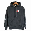 Champion チャンピオン リバースウィーブ フーディー パーカー ワンポイント ブラック (メンズ M) 中古 古着 O7897(4)