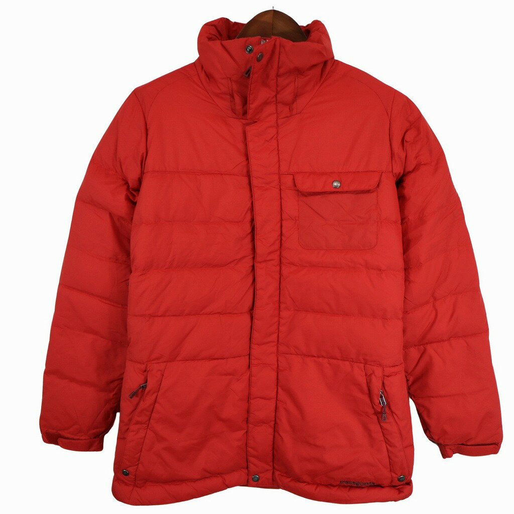 SALE/// patagonia パタゴニア スキーウェア ダウンジャケット アウトドア キャンプ アウター 防寒 RECCO レッド (レディース L) 中古 古着 O8399