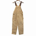 Carhartt カーハート ダック地 オーバーオール ワーク ダブルニー ブラウン (メンズ M相当) 中古 古着 O9892