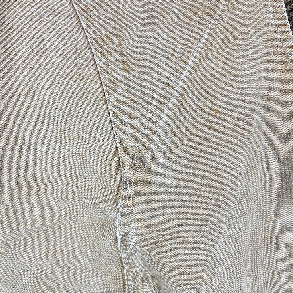 90年代 USA製 Carhartt カーハート ダック生地 オーバーオール ワーク アメカジ ダブルニー ブラウン (メンズ 52×32) 中古 古着 O9901