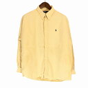 【ポイント 5倍 27日まで！】90年代 Polo by Ralph Lauren ポロ ラルフローレン BLAIRE ボタンダウン 長袖シャツ カジュアル イエロー (メンズ L) 中古 古着 P1786