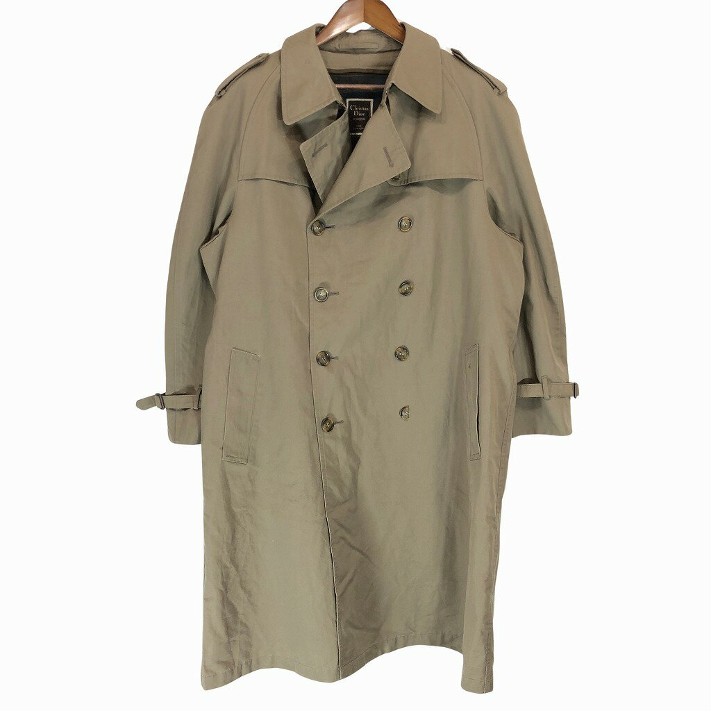 80年代 Christian Dior クリスチャン ディオール トレンチ コート ベージュ (メンズ 44R) 中古 古着 P1797