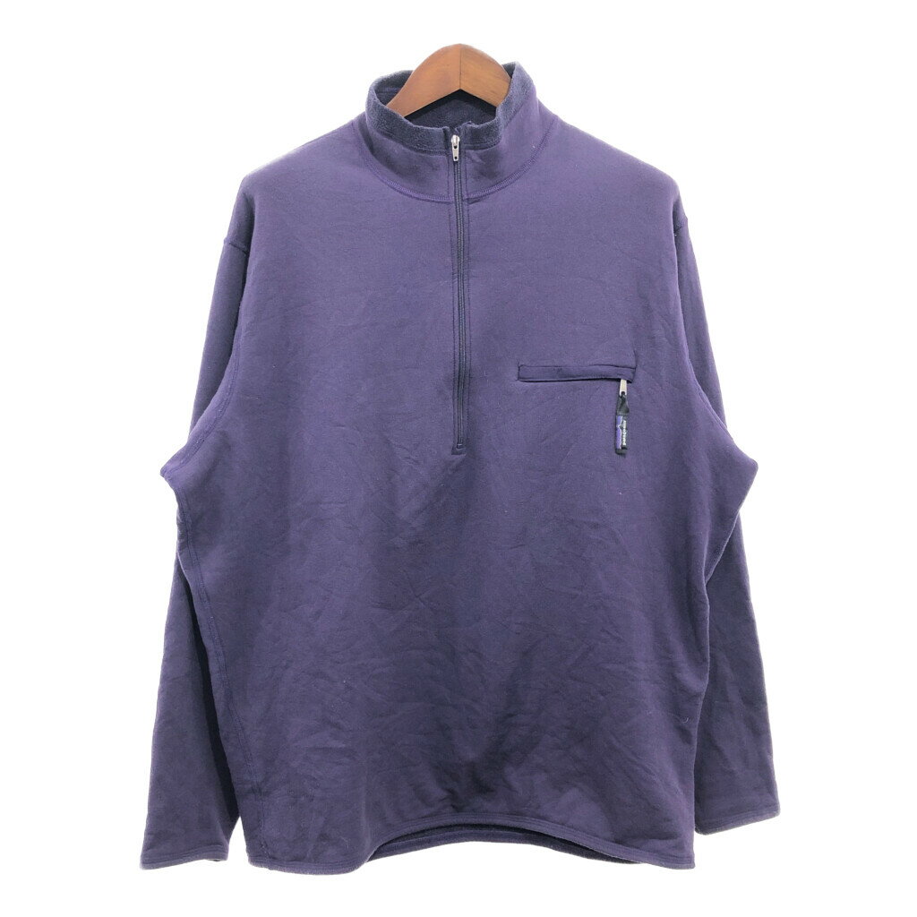 patagonia パタゴニア ハーフジップ フリースジャケット アウトドア パープル (メンズ XL) 中古 古着 P2842
