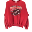 90年代 JERZEES ジャージーズ RED RAIDERS トレーナー スウェット カレッジ レッド (メンズ XL) P3843(4)