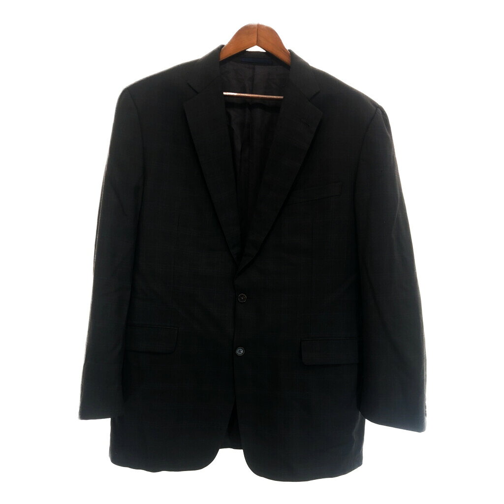 SALE/// 2000年代～ USA製 BURBERRY バーバリー テーラードジャケット フォーマル チェック ブラック (メンズ 44LNG) 中古 古着 P4884