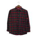 【ポイント 5倍 27日まで！】SALE///// 90年代 USA製 PENDLETON ペンドルトン ウール チェック 長袖 ネルシャツ カジュアル エルボーパッチ レッド (メンズ L) 中古