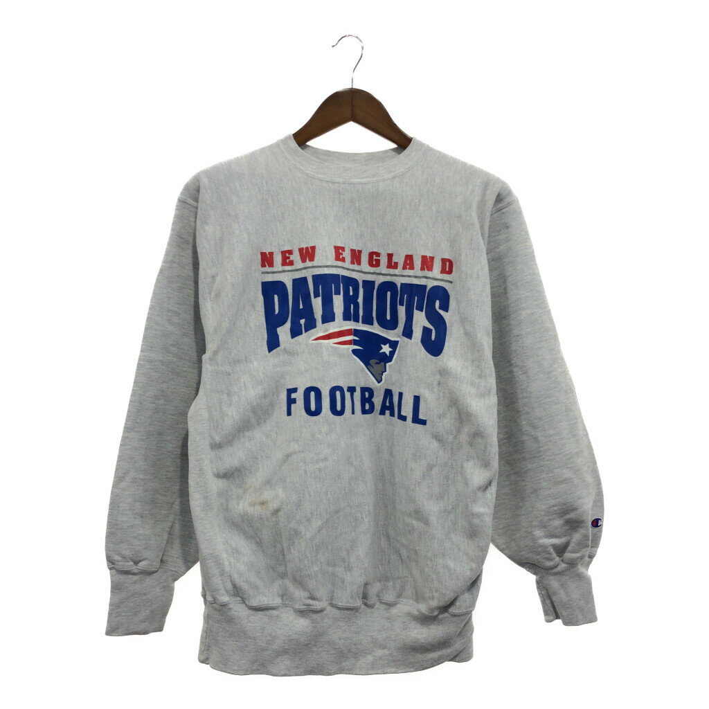 90年代 Champion チャンピオン リバースウィーブ NFL ニューイングランド・ペイトリオッツ スウェット グレー (メンズ XL) P5393