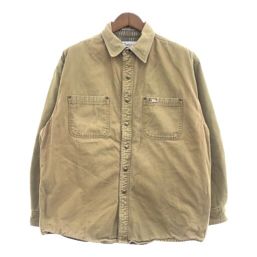Carhartt カーハート ワークジャケット ダック地 裏チェック柄 ブラウン (メンズ L) 中古 古着 P5598