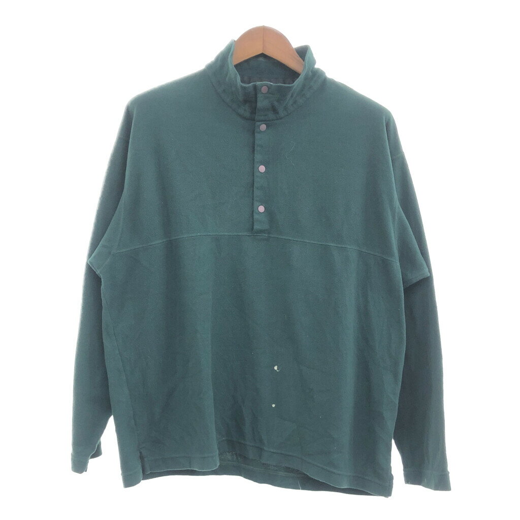 90年代 USA製 patagonia パタゴニア MICRO D-LUXE フリースジャケット アウトドア キャンプ グリーン (メンズ L) 中古 古着 P5599