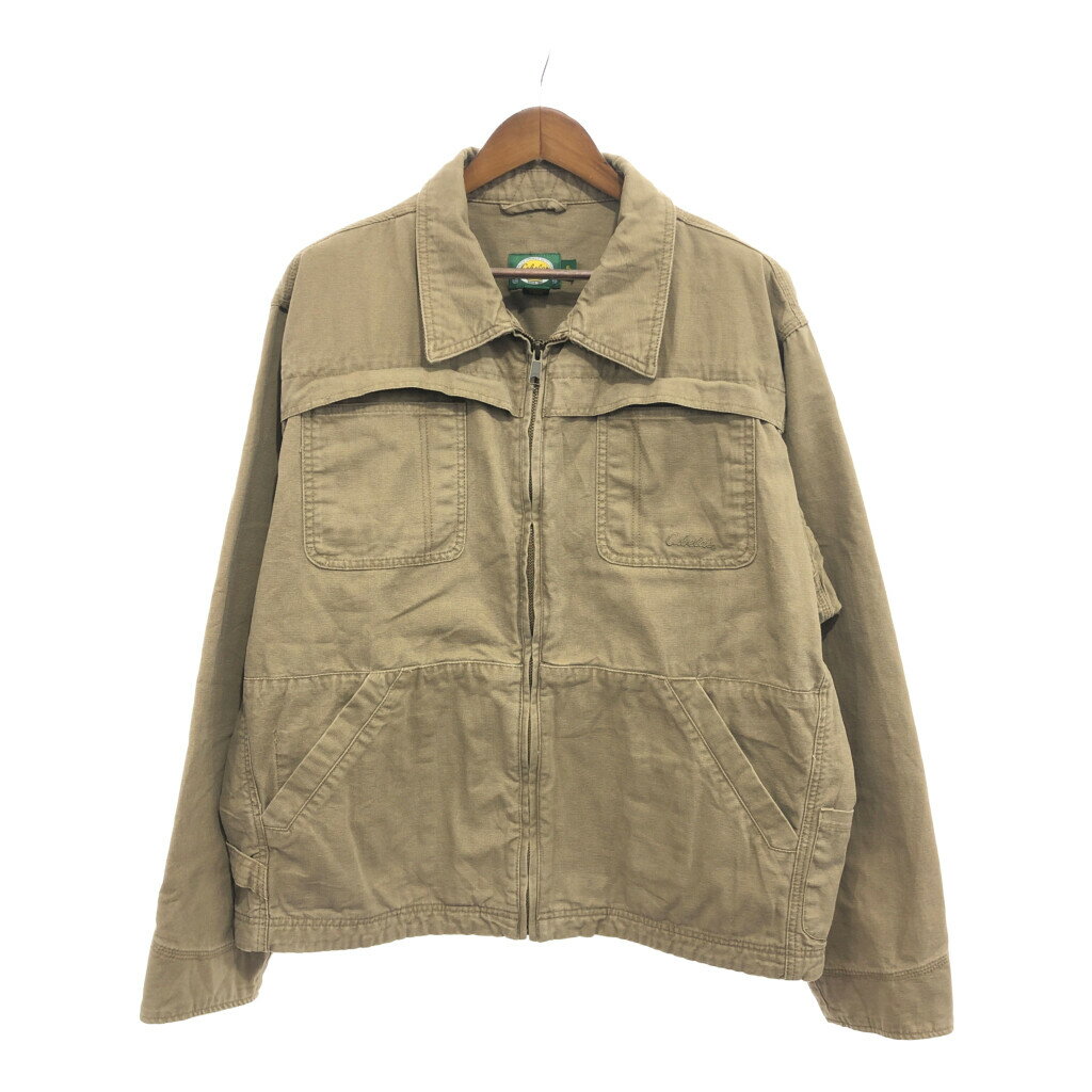90年代 Cabela's カベラス コットン ハンティングジャケット アウトドア カーキ (メンズ XL) 中古 古着 P6090