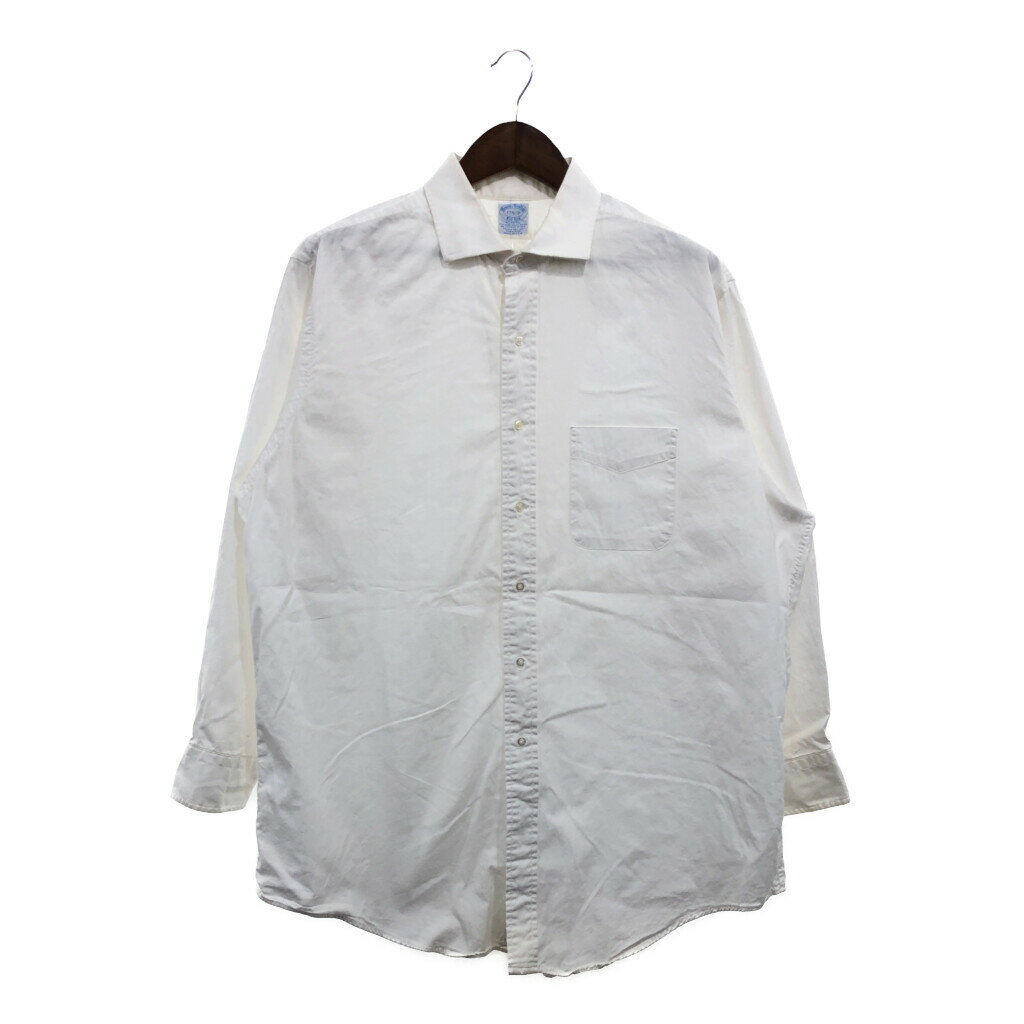 90年代 USA製 Brooks Brothers ブルックスブラザーズ 長袖シャツ 大きいサイズ ホワイト (メンズ 17 1 2) P6171