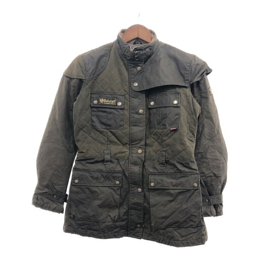 イングランド製 Belstaff ベルスタッフ GOLD Label オイルドジャケット バイクウェア カーキ (メンズ 46) 中古 古着 P6394 イングランド製 Belstaff ベルスタッフ GOLD Label オイルドジャケット バイクウェア カーキ (メンズ 46) 中古 古着 P6394