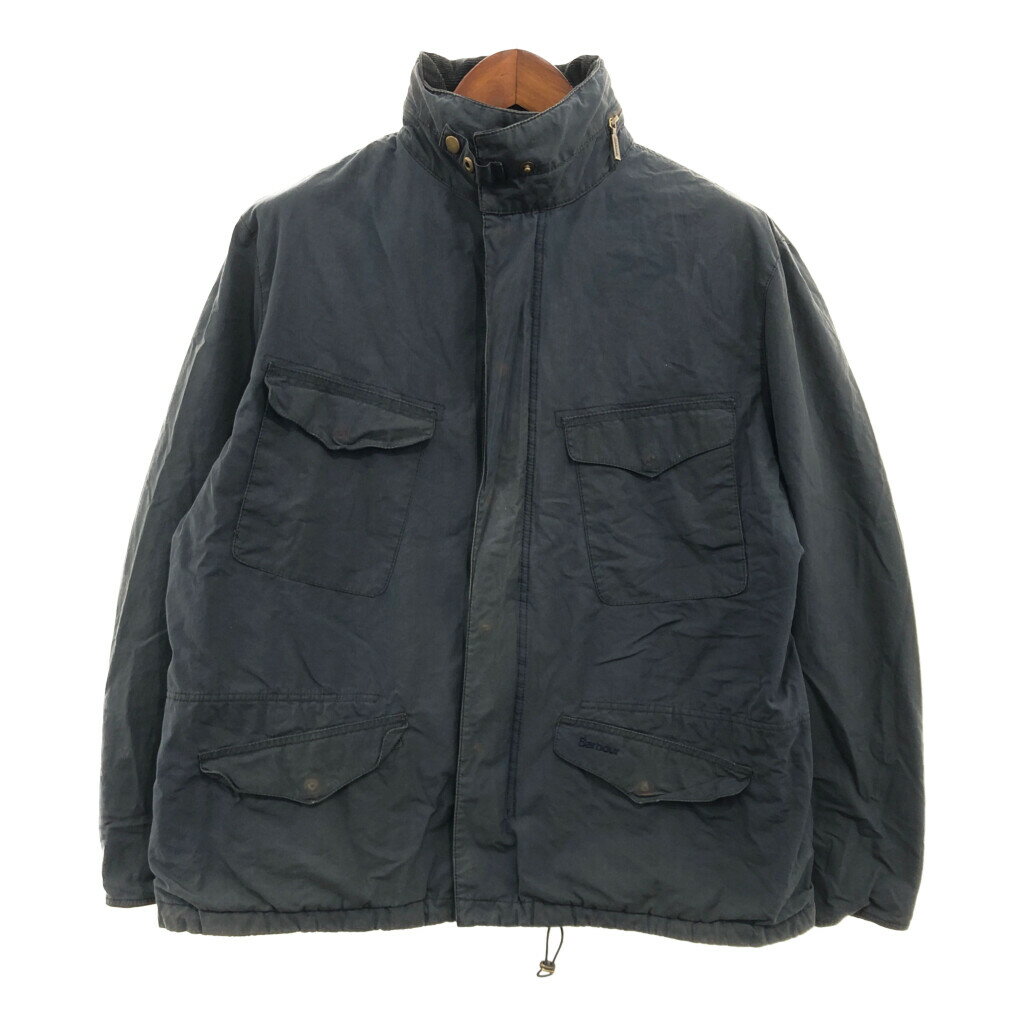 SALE///// Barbour バブアー Wax Hardwick オイルドジャケット アウター 大きいサイズ 防寒 ユーロ ネイビー (メンズ XXL) 中古 古着 P6536