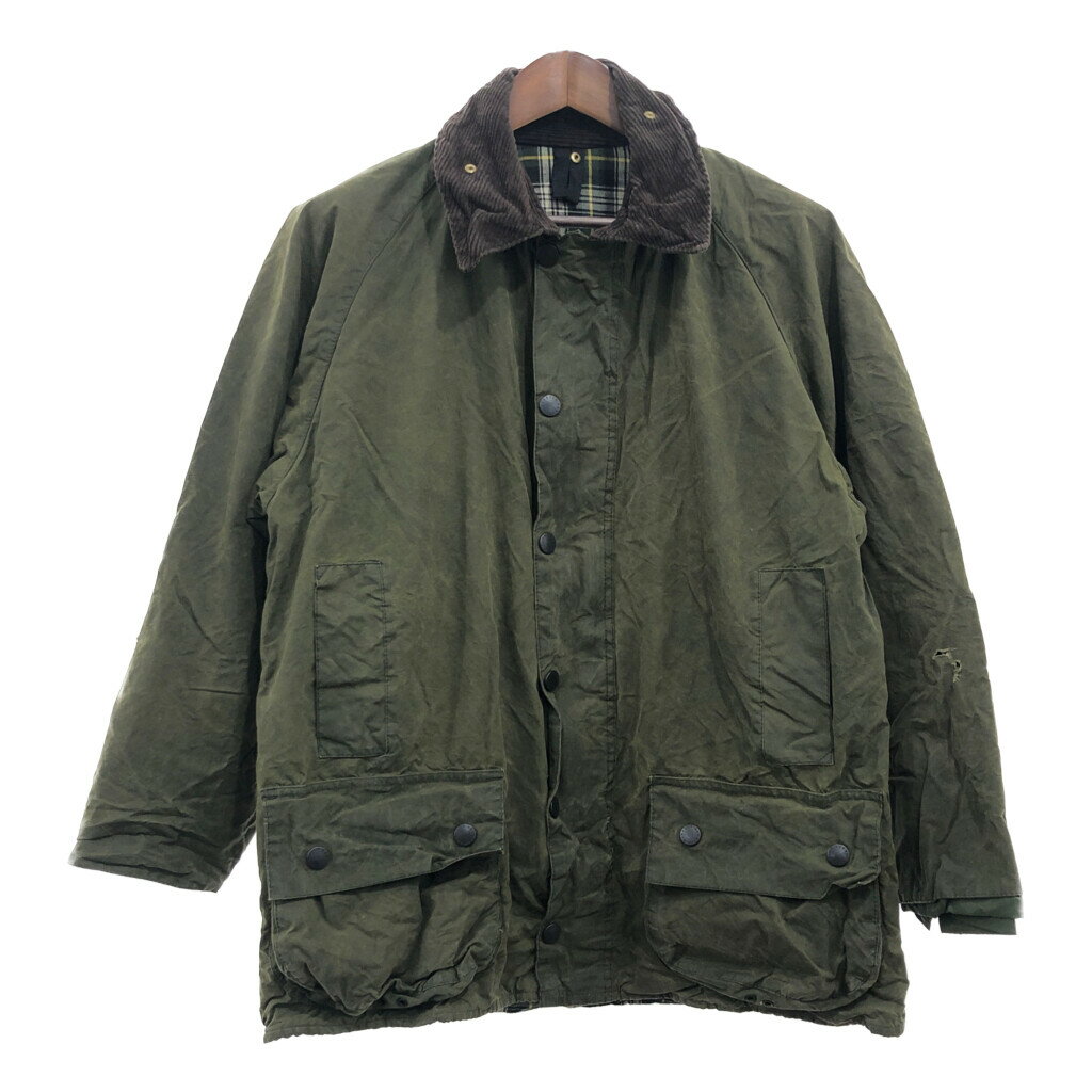00年代 イングランド製 Barbour バブアー BEAUFORT ビューフォート オイルドジャケット ユーロ グリーン (メンズ C42) 中古 古着 P6742
