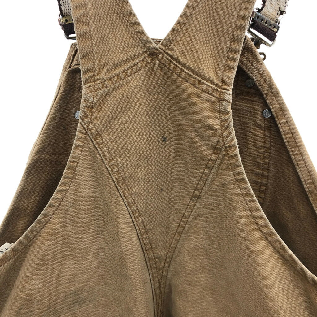 SALE///// 2000年代～ Carhartt カーハート ダック ワーク ダブルニー オーバーオール 大きいサイズ ブラウン (メンズ 40×30) 中古 古着 P6971