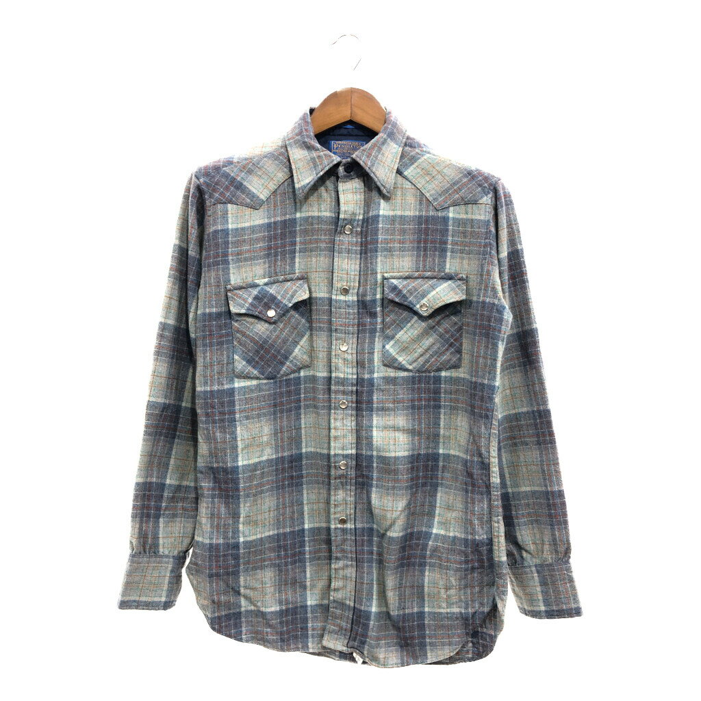 SALE///// 70N USA PENDLETON yhg E[ EGX^Vc AJW JWA `FbN O[ (Y M)  Ò P7267