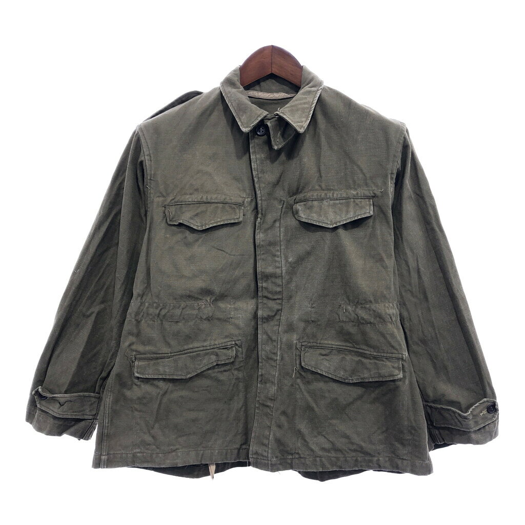 樂天商城 - 50年代 フランス軍 M-47 フィールドジャケット 前期 ヴィンテージ ミリタリー ユーロ オリーブ (メンズ L相当) P8480