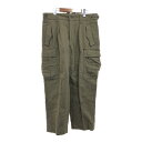 60年代 ドイツ軍 ウールカーゴパンツ ボトムス ヴィンテージ ミリタリー ユーロ グリーン (メンズ 166/86-108-72) 中古 古着 P8895