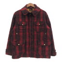 50年代 USA製 WOOLRICH ウールリッチ ウール マッキーノジャケット ヴィンテージ チェック レッド (メンズ 44) 中古 古着 P9061(4)